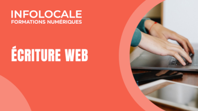 Vignette utilisée pour présenter les webinaires sur l'écriture web dans la section «formations» du site infolocale.ca (portail des médias communautaires, réservé à ceux-ci pour l'instant)